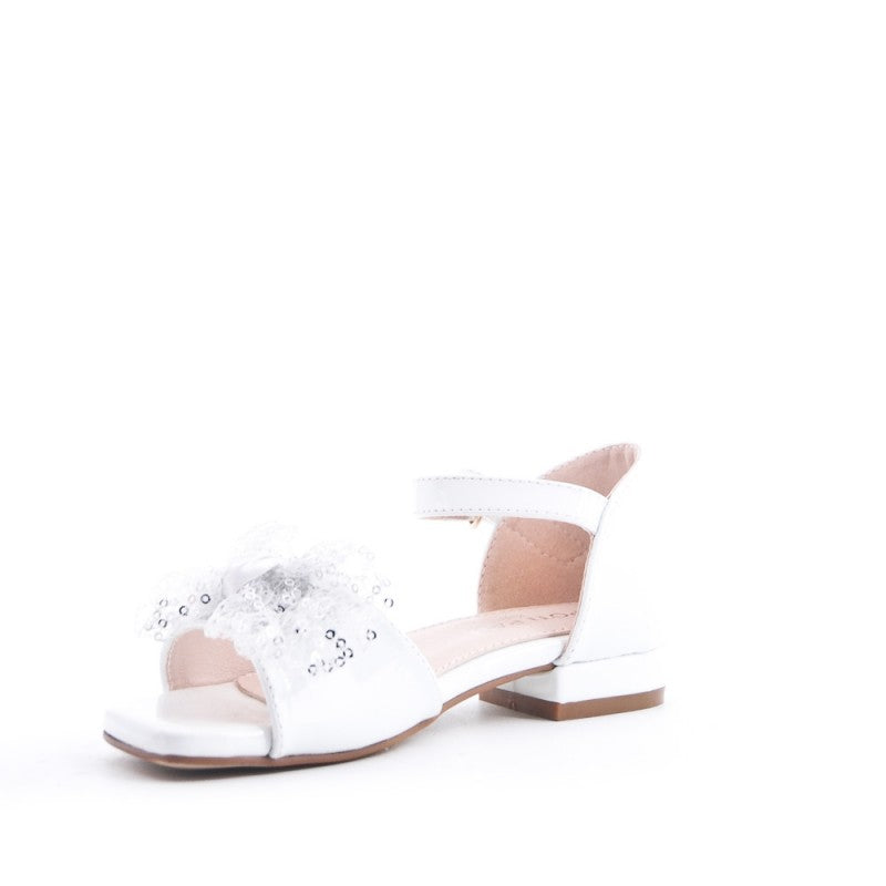 Girls sandals with bow - White