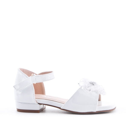 Girls sandals with bow - White